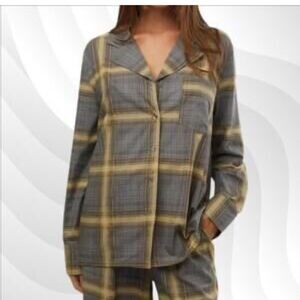 WeWoreWhat Womens Plaid Long Sleeve Pajama Top